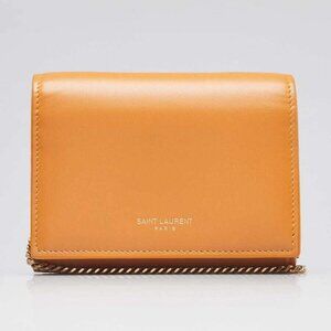 Yves Saint Laurent Beige Smooth Leather Mini Card Case on Chain Bag
